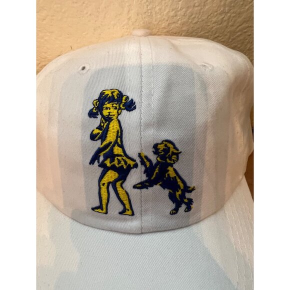 Coppertone Retro White Cap W/ Embroidered Girl & Dog Design One Size Fits Most - Picture 2 of 5
